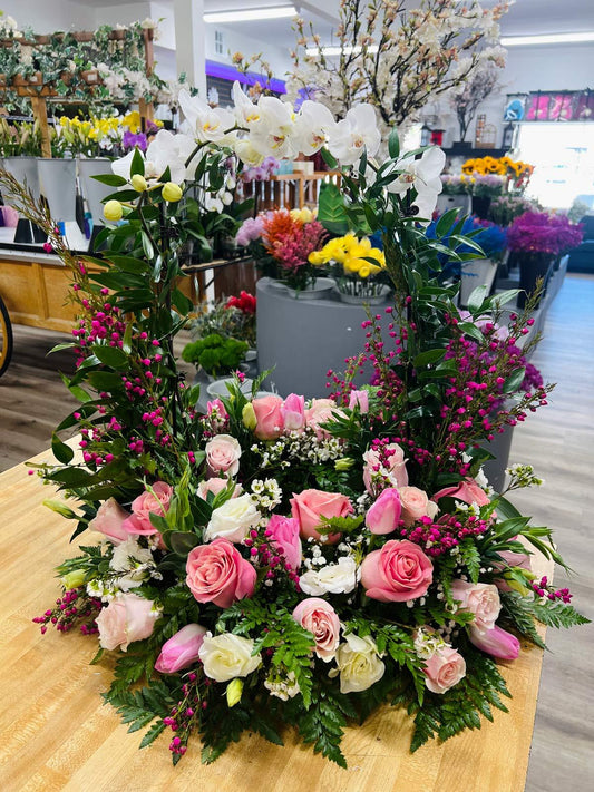 Blush Path To Heaven Urn Wreath - Vivian's Flower Market