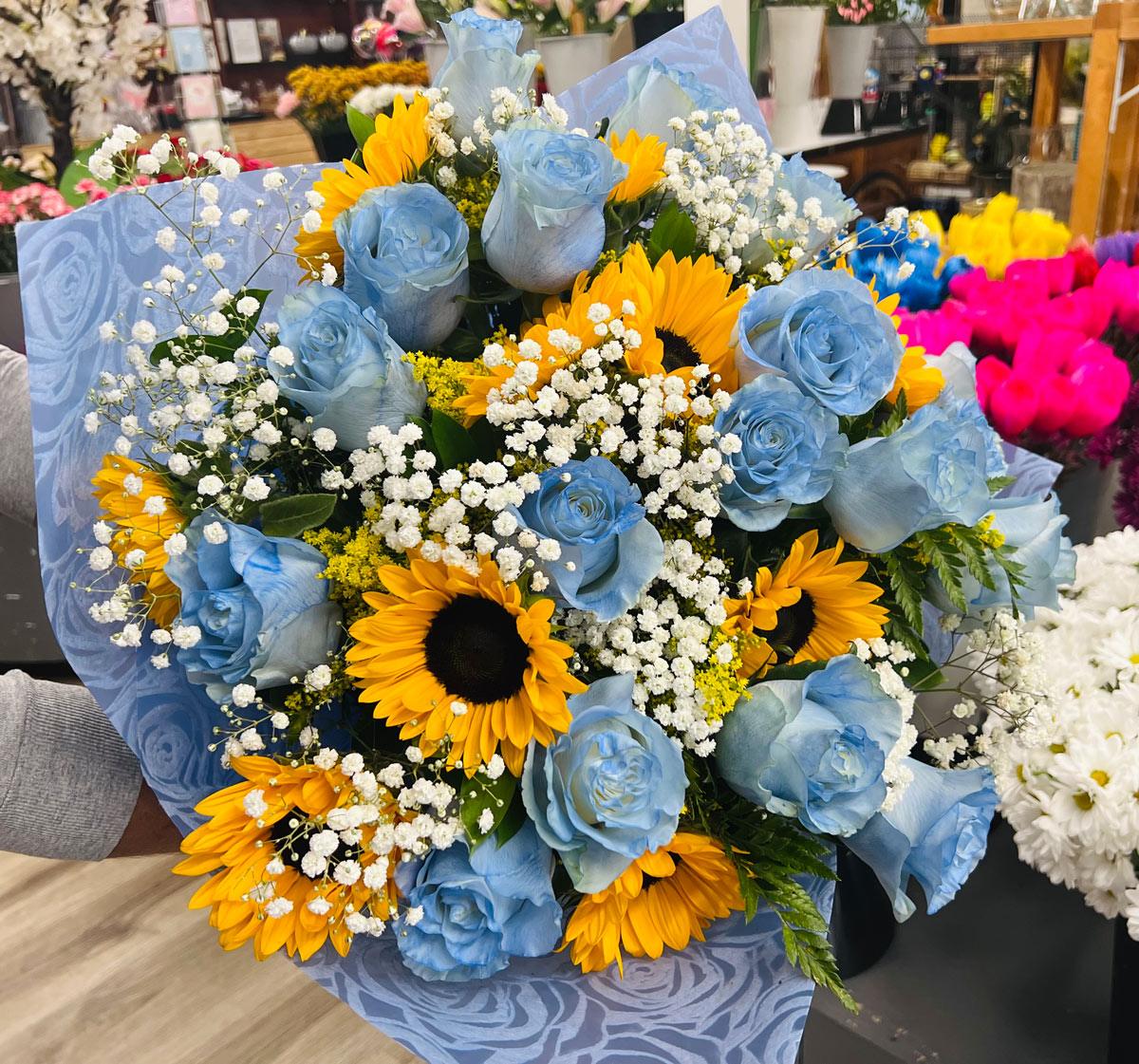 Sunflower Clouds Buchon - Vivian's Flower Market